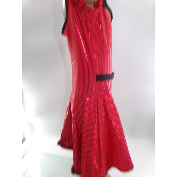 Dance Costume Medium Child Red Curtain Call J4015 Tap Jazz Musical Stripes - Picture 2 of 3